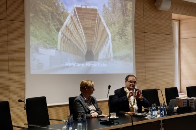 F. Kling, Mayor of Calw, introduces how railway development is integrated with the literary landscap